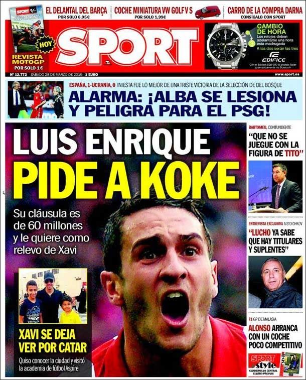 The trainer of the fc barcelona would want to koke like relief of xavi