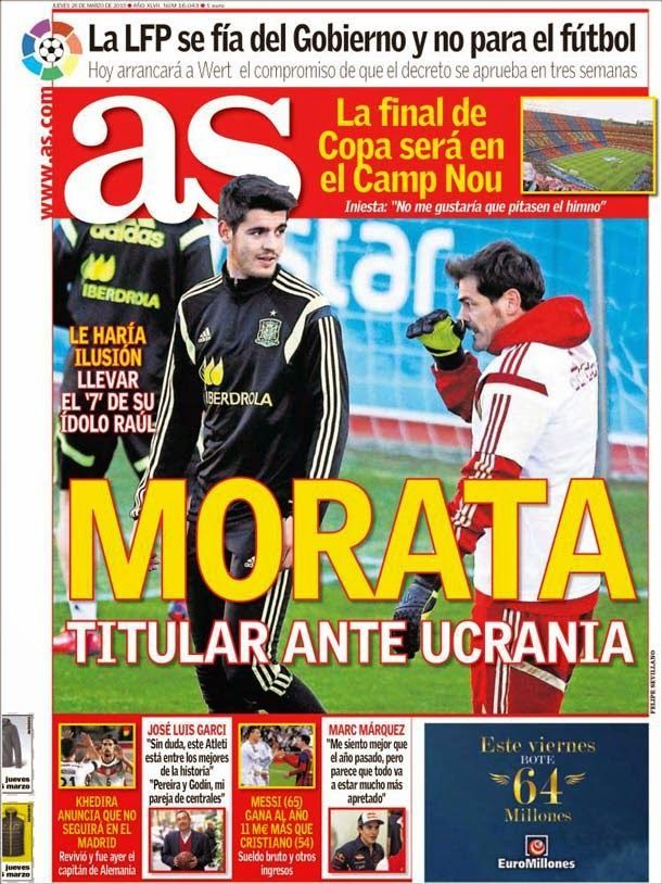 Morata, headline in front of ucrania