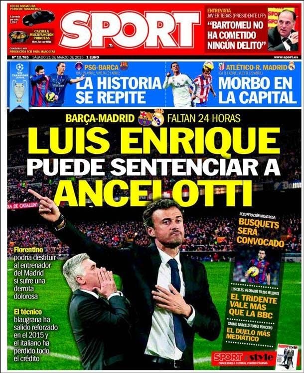 Luis enrique puede sentenciar a ancelotti