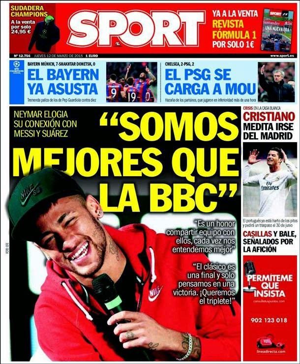 Neymar: "somos mejores que la bbc"