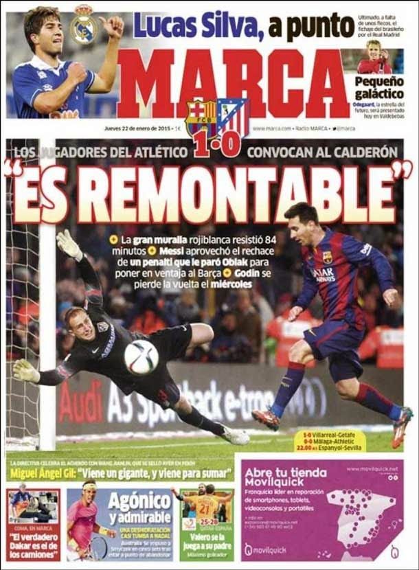 "es remontable" (barcelona vs atlético 1 0)