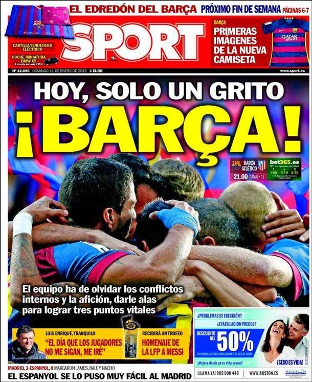 Today, only a cry: barça!