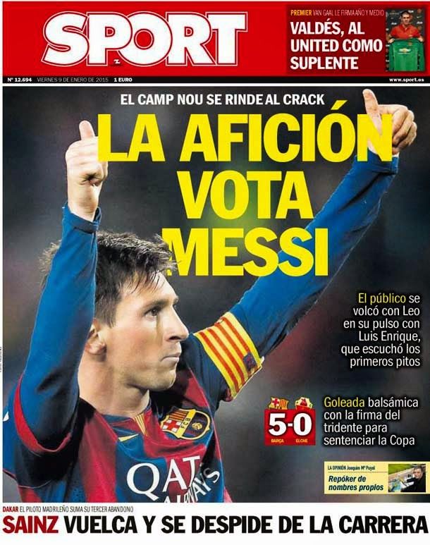 The fans votes messi