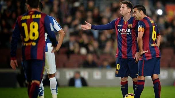 Xavi, iniesta and busquets want to that messi find  to taste