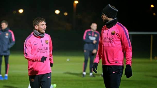 Messi, neymar and dani alves already have incorporated  to the trainings