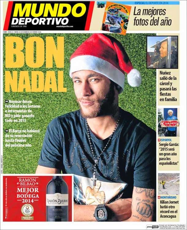 Neymar desea felicidad a todos los barcelonistas
