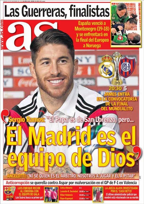Sergio bouquets: "the madrid is the team of god"