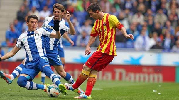The barcelona confronts  to the huesca (glass) and to the espanyol (league)