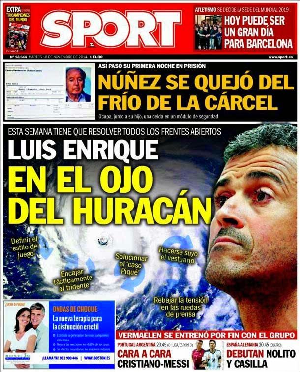 Luis enrique in the eye of the hurricane