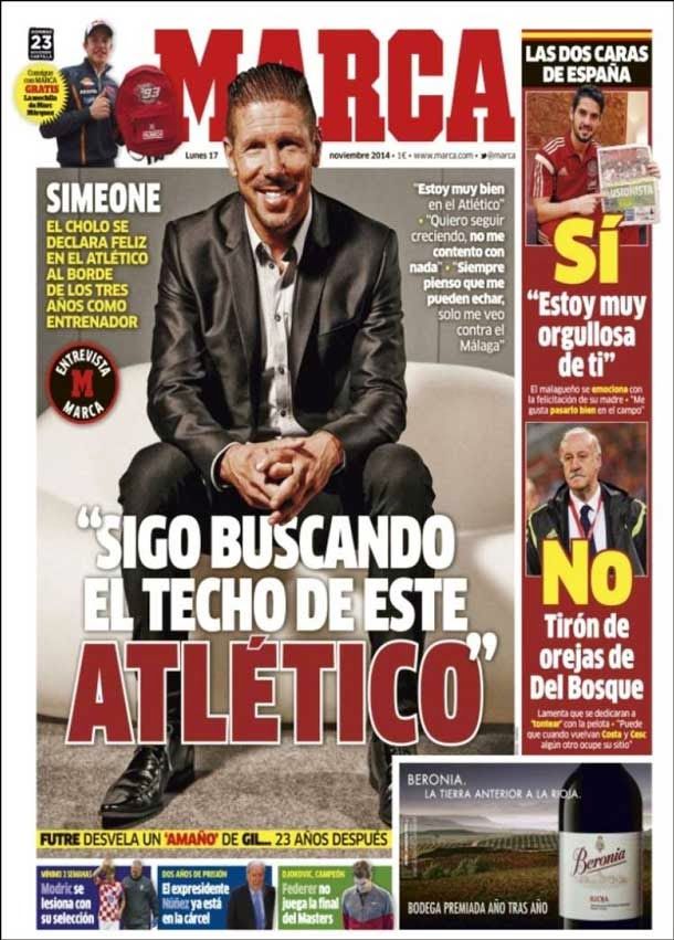 Simeone: "I follow looking for the ceiling of this athletic"