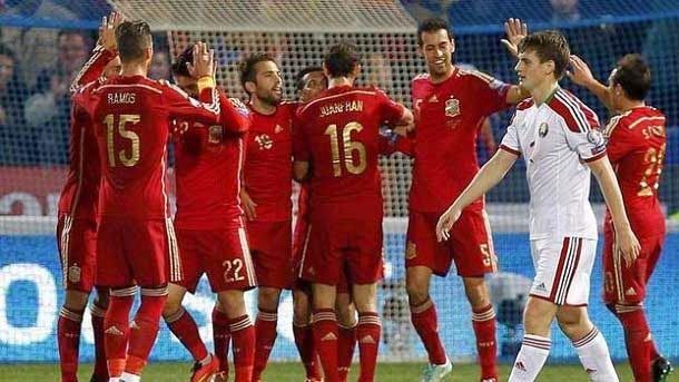 España, 3   bielorrusia, 0 (fase de clasificación para la eurocopa 2016)