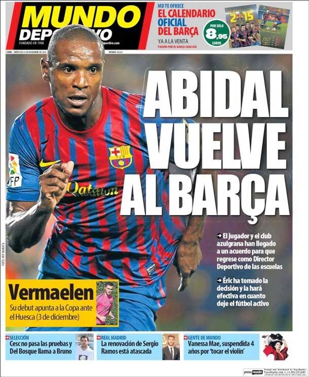 Abidal Goes back to the barça
