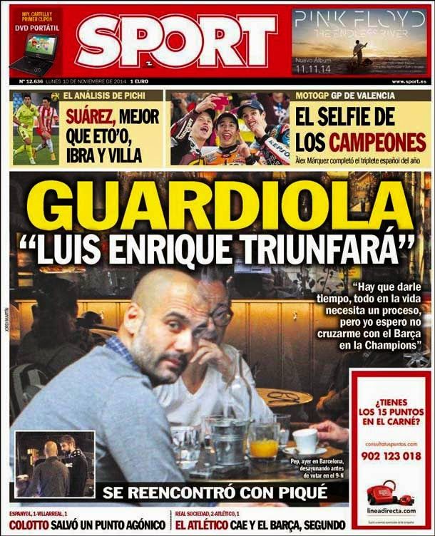 Guardiola: "luis enrique triunfará"