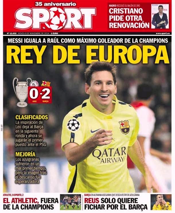 Rey of europa (messi 71 goals in the champions)