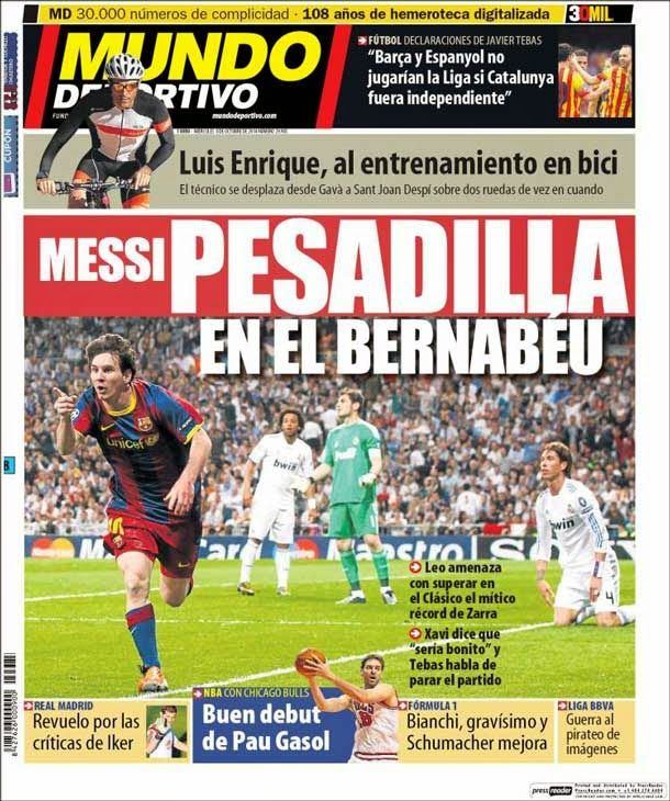 Messi, pesadilla en el bernabéu