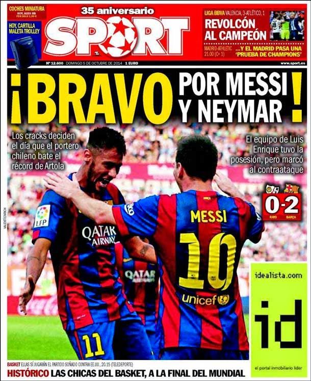 Bravo by messi and neymar! (Ray vallecano 0 barcelona 2)