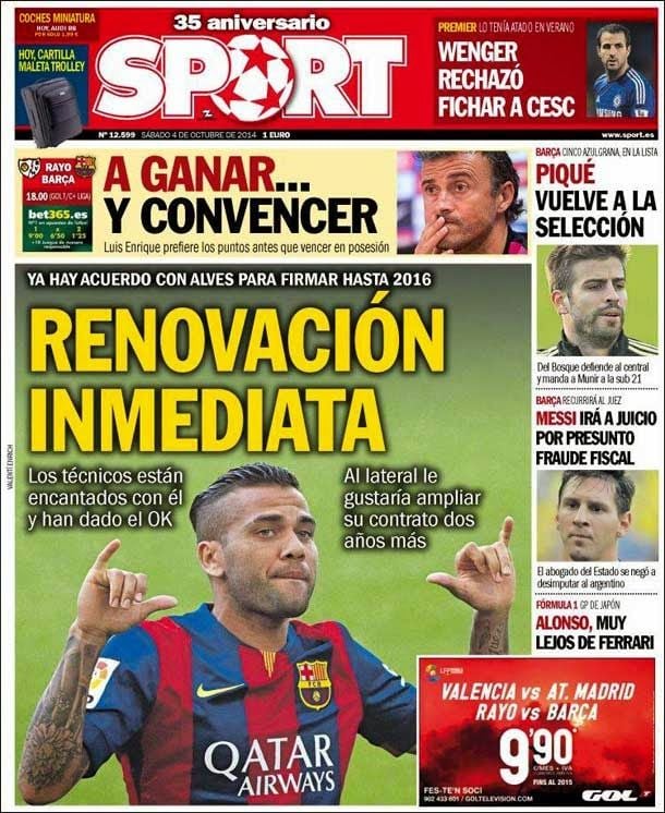 Already there is agreement with alves to sign until 2016