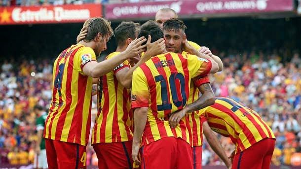 The Barcelona will confront  to málaga (league), pomegranate (league) and psg (champions)