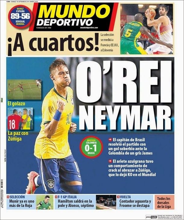 Carried Sportive World, Sunday 7 September 2014 - Or´ Rei Neymar