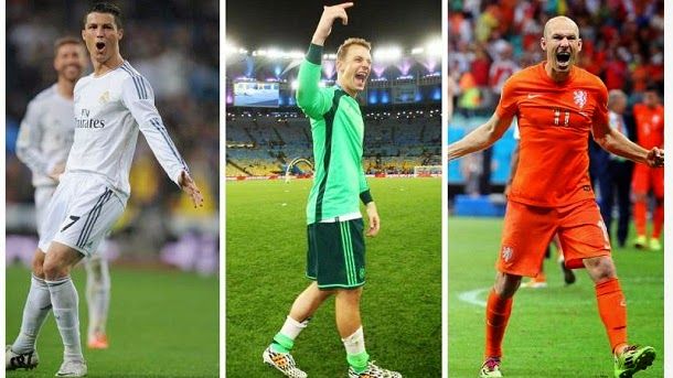 Cristiano, neuer and robben, candidates to better player of europa