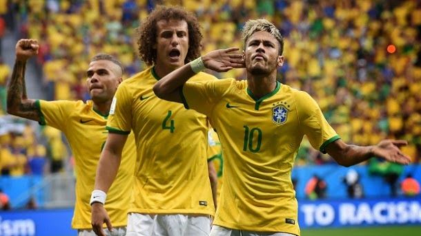 Neymar Leads with two goals the trinfo of brasil against camerún (1 4)