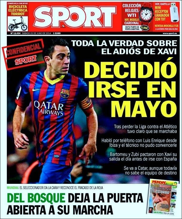 2014 xavi decided to go in May