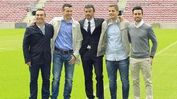 Luis enrique arrives to the barça accompanied of five men of confidence