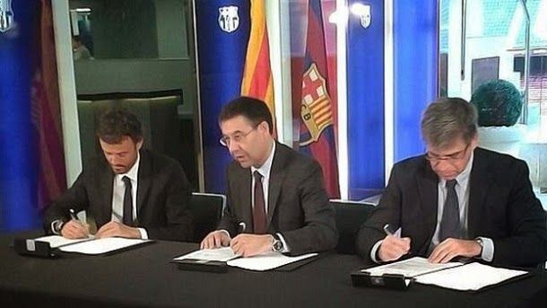 Luis enrique signs agreement with the barça until 2016