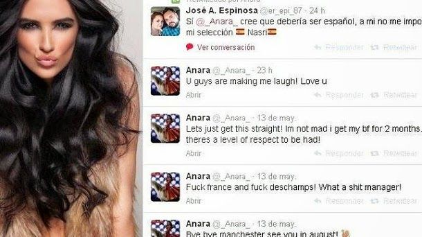 Deschamps denuncia a la novia de nasri por injurias en twitter