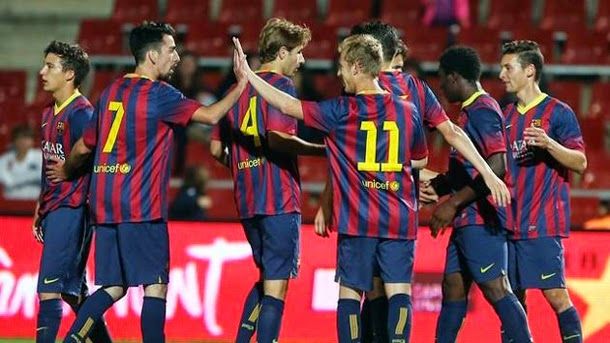 The barça wins to the girona (3 2) and will play the final of the glass catalunya