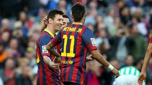 Messi and neymar hoard the last eight goals of the barça