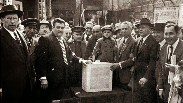 On 28 March 1954 it planted  the first stone of the camp nou