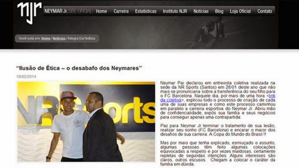 Open letter of the father of neymar against the saints fc