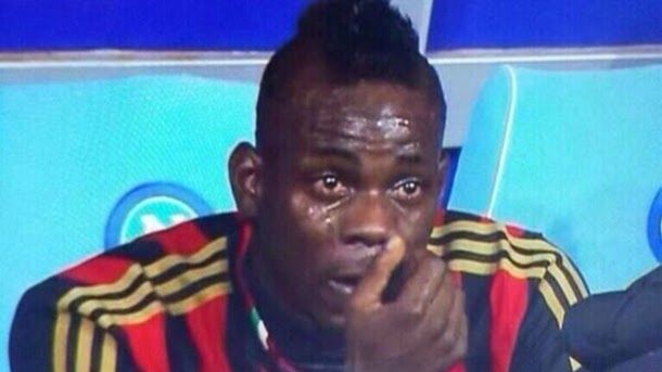 Tears of frustration of mario balotelli