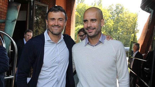 Luis Enrique and Pep Guardiola in an image of archive