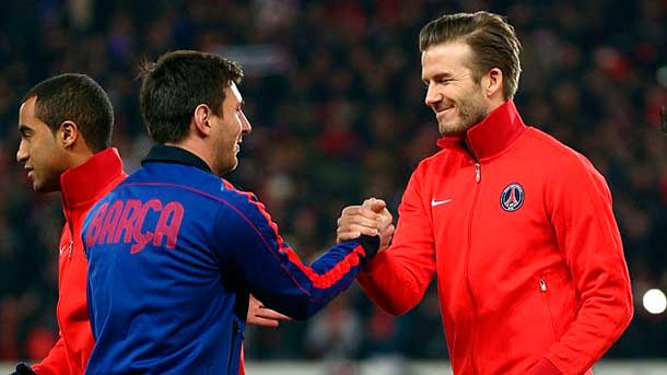 David Beckham and Leo Messi