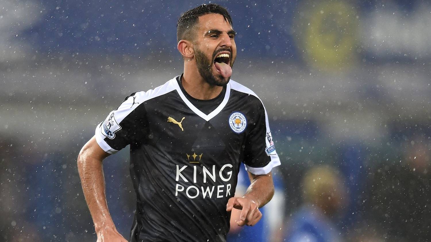 Mahrez, celebrando un gol con el Leicester
