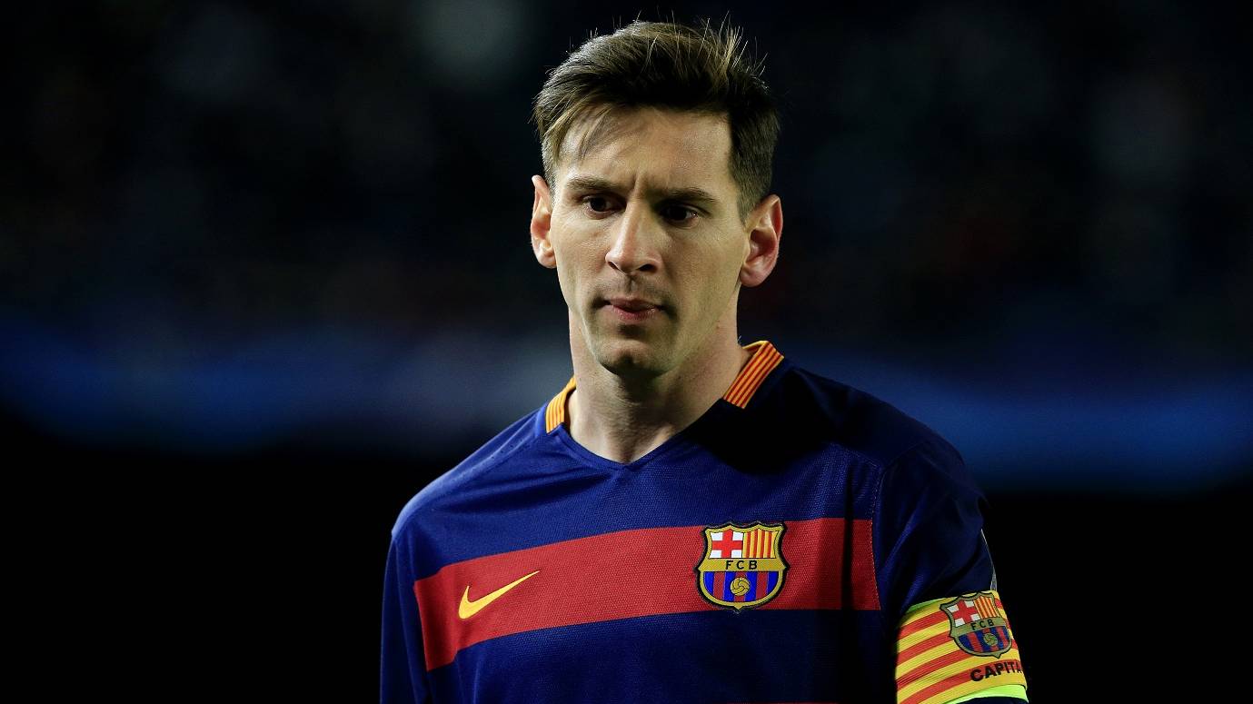 Messi, en un partido de Champions con el Barça