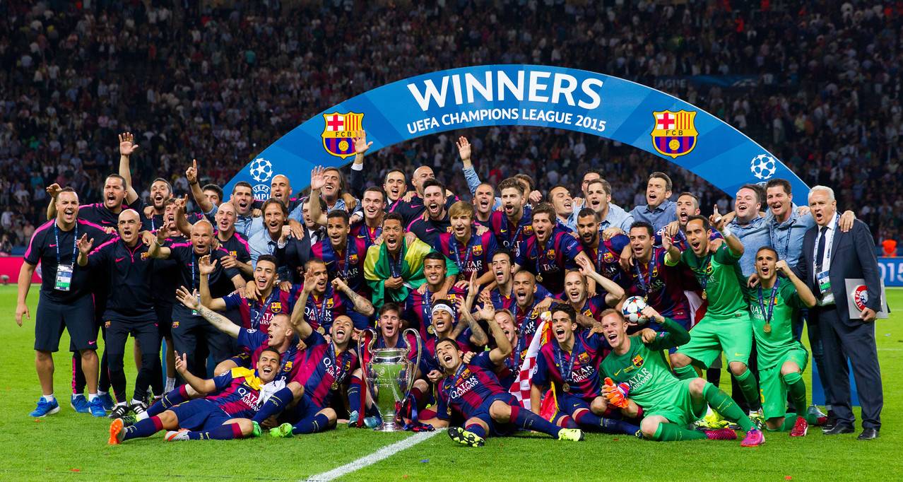 El Barça, celebrando el título de Champions 2014-15