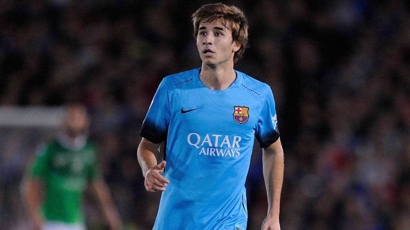 Sergi Samper, during the Villanovense-FC Barcelona