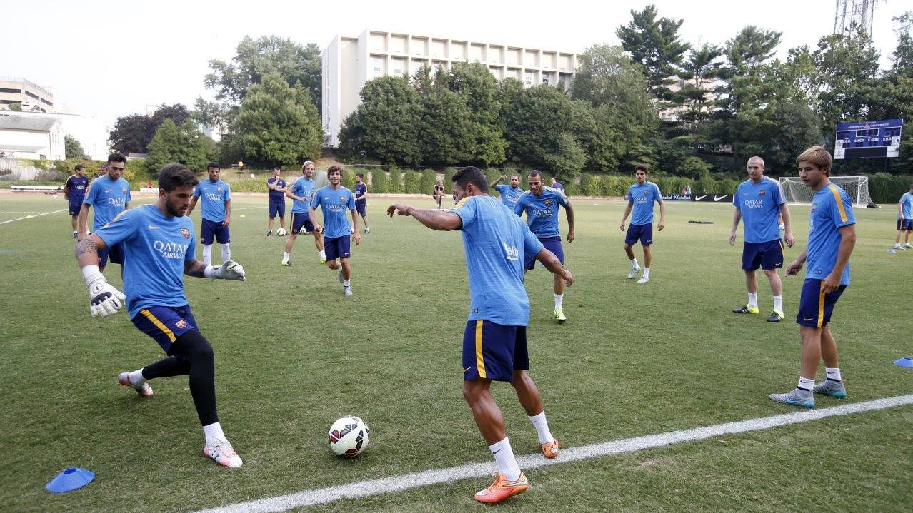 Training of the Barça, in an image of archive