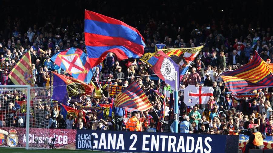 The fans in the FC Barcelona-Getafe