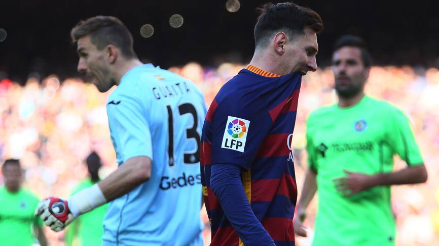 Messi, after falalr the penalti in front of the Getafe