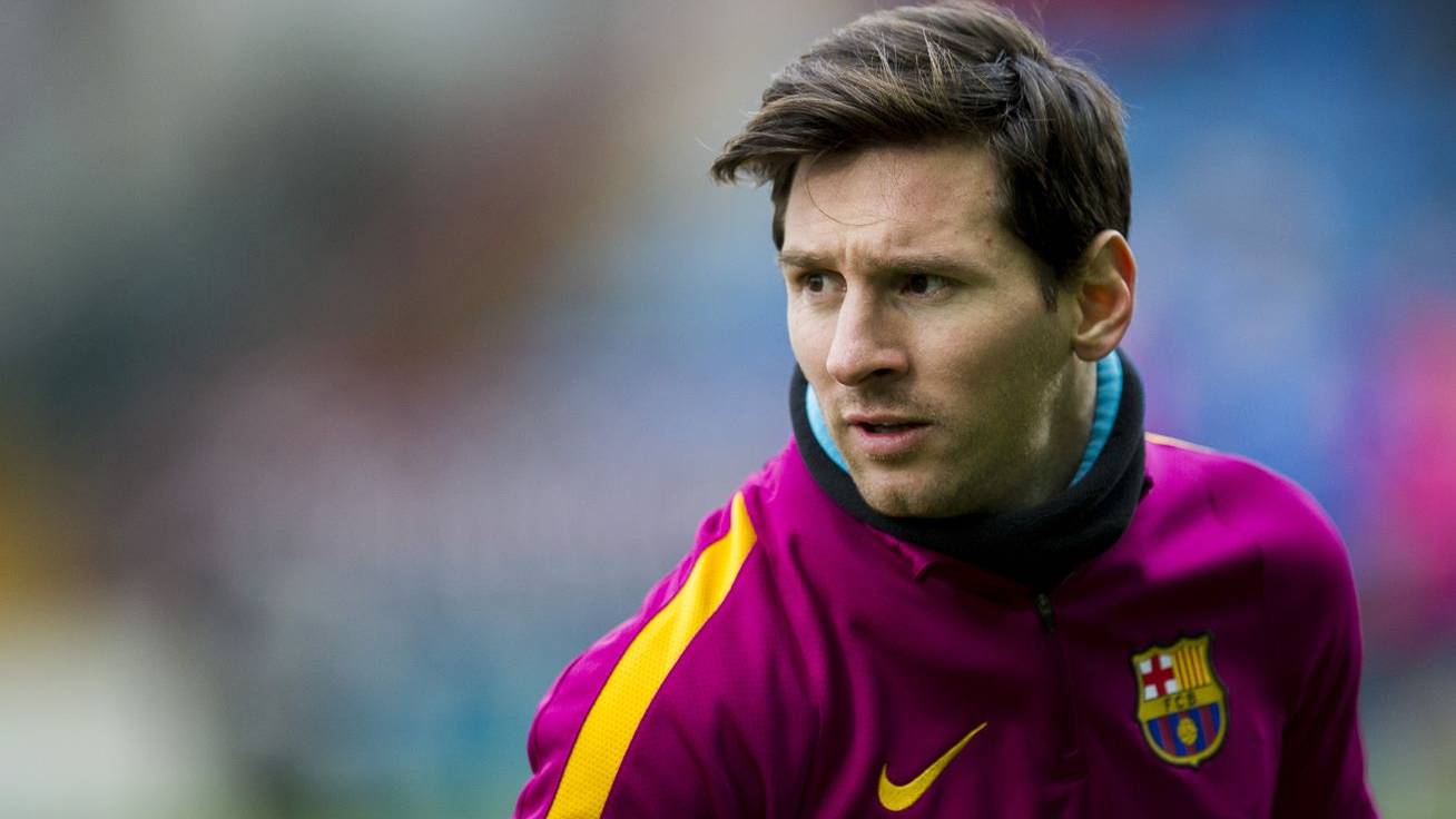 Leo Messi, during a training of this season
