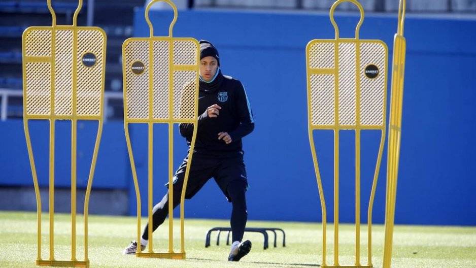 Neymar Jr In a training with the Barça this 2015-2016