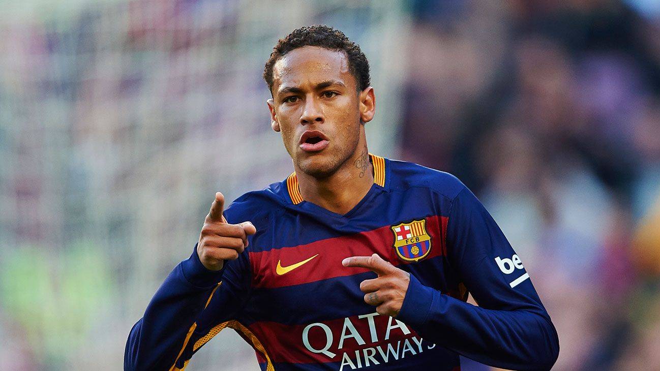 Neymar, celebrating a goal in an image of archive