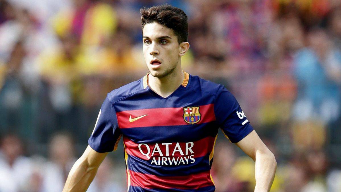 Bartra, in a party of this season with the Barça