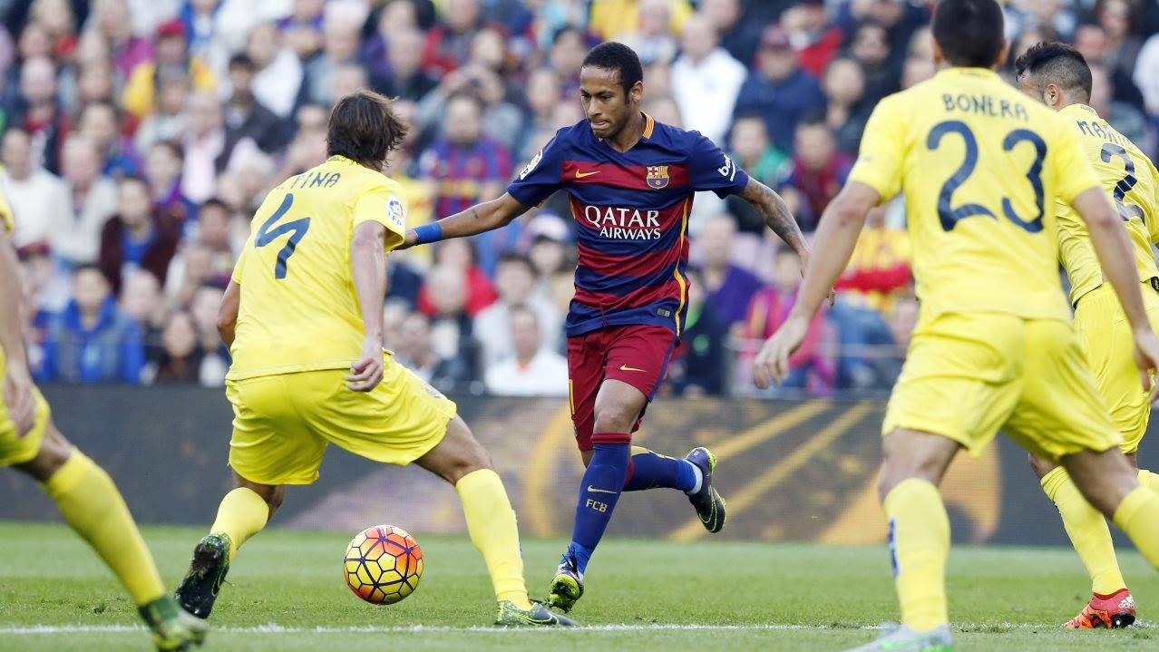 Neymar Jr, en el partido de la primera vuelta contra el Villarreal