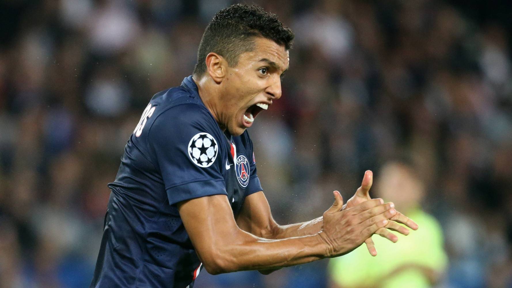 Marquinhos, protesting an action in a party of this season