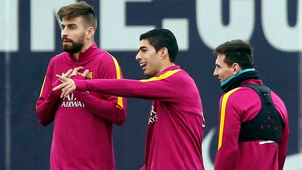The trainer of the fc barcelona had all his footballers in the session of training to exception of sergio busquets and burn turan